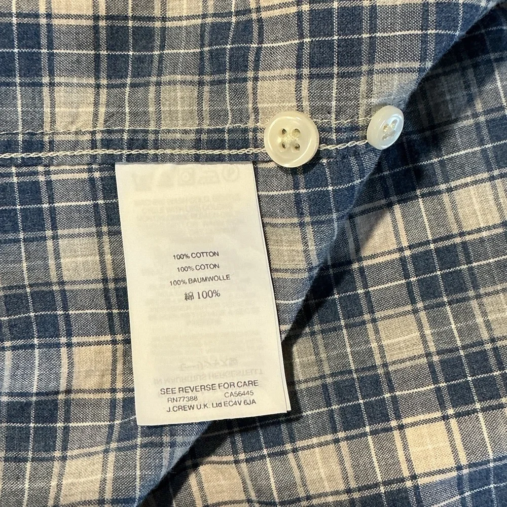J. Crew Blue and White Checkered Men's Shirt